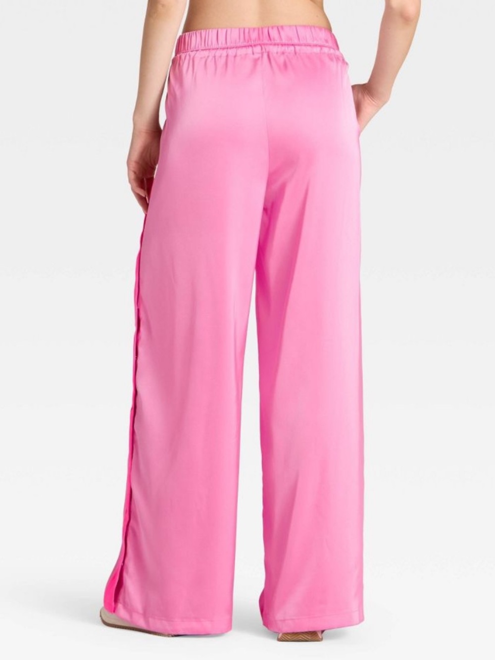 NWT JoyLab Women's Low-Rise Satin Tear Away Track Pants - Picture 2 of 5